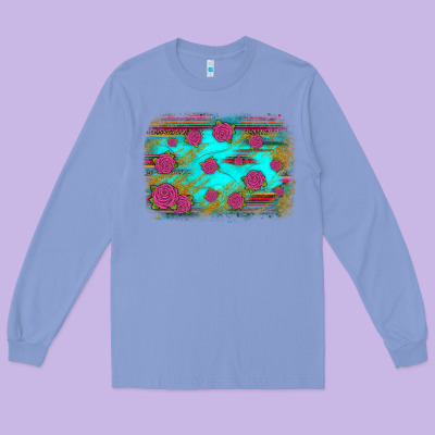 Gemstone Serape Glitter Background Long Sleeve Tee Designed By Jahusdesignshop