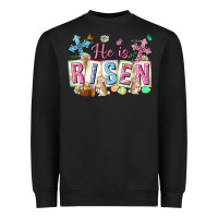 Black he is risen easter with flowers Heavyweight Sweatshirt - Neo Western