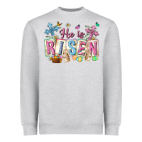 Heather Grey he is risen easter with flowers Heavyweight Sweatshirt - Neo Western
