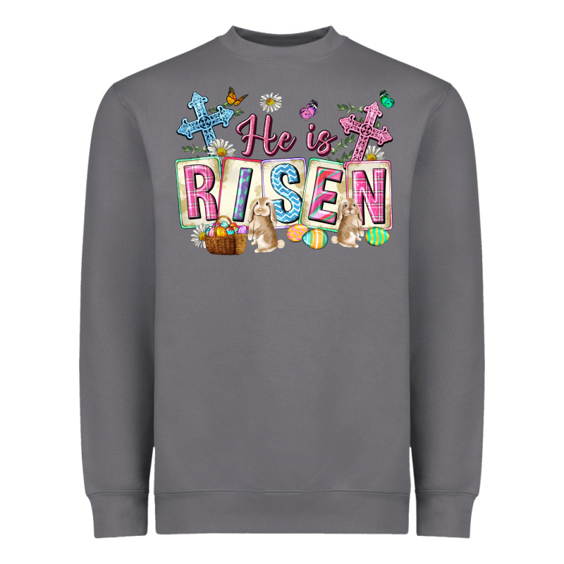 He Is Risen Easter With Flowers Heavyweight Sweatshirt by Neo Western | Teevron