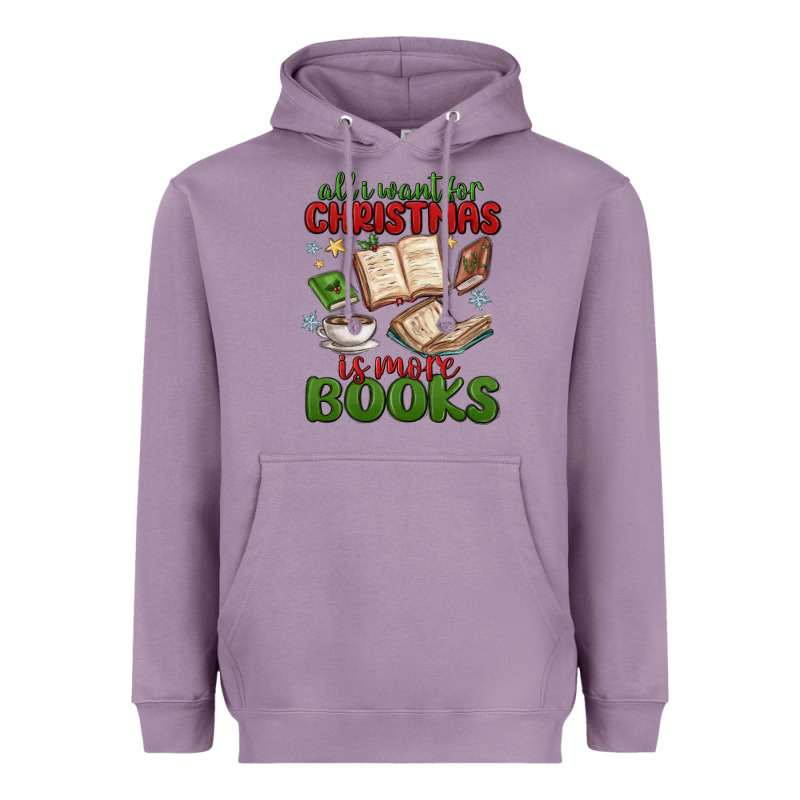 All I Want For Christmas Is More Books Heavyweight Hoodie by MaliasSmallBusiness | Teevron