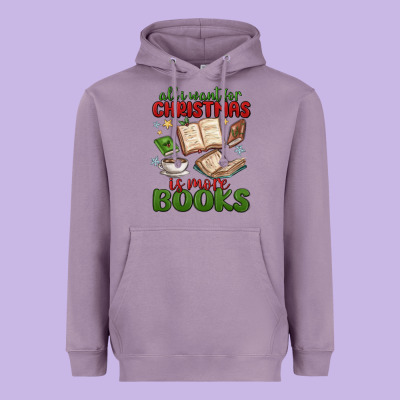All I Want For Christmas Is More Books Heavyweight Hoodie Designed By Maliassmallbusiness