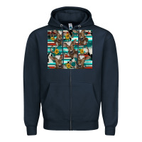 Navy western horseshoe sunflower brown cow Zipper Hoodie - BarkalooDesign
