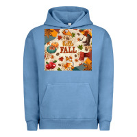 Pigment Pebble Blue Hello Fall Urban Hoodie - texasbilliewilder
