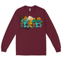 Burgundy wife mom teacher with sunflowers Long Sleeve Tee - AdoDesignShop