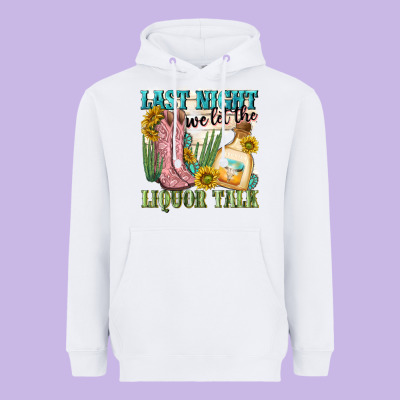 Last Night We Let The Liquar Talk Heavyweight Hoodie Designed By Nancycooperartshop