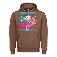 Chestnut just a girl who loves axolotls Zipper Hoodie - Jasminsmagicworld
