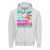Dove Grey just a girl who loves axolotls Zipper Hoodie - Jasminsmagicworld