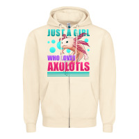 Sandshell just a girl who loves axolotls Zipper Hoodie - Jasminsmagicworld