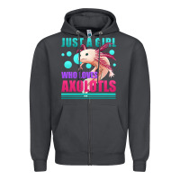 Smoke just a girl who loves axolotls Zipper Hoodie - Jasminsmagicworld