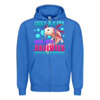 True Royal just a girl who loves axolotls Zipper Hoodie - Jasminsmagicworld