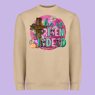 He Is Risen Indeed Easter Heavyweight Sweatshirt Designed By Neo Western