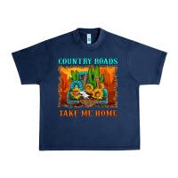 Navy country roads take me home Urban Heavy Tee - HRA Design Shop