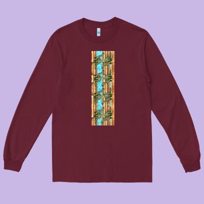 Dinosaur Brontosaurus Pen Wrap Long Sleeve Tee Designed By Artiststas