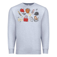Heather Grey baseball mom Premium Sweatshirt - MaliasSmallBusiness