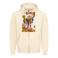 Sandshell Western Cute Baby Deer Fawn Zipper Hoodie - LillyAllenDesigns