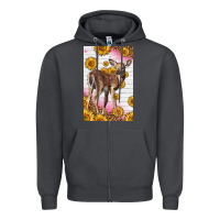 Smoke Western Cute Baby Deer Fawn Zipper Hoodie - LillyAllenDesigns