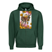 Western Cute Baby Deer Fawn Zipper Hoodie | Teevron