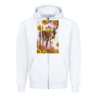 White Western Cute Baby Deer Fawn Zipper Hoodie - LillyAllenDesigns