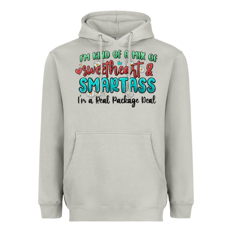 Im  Kind Of A Mix Of Sweetheart And Smartass Heavyweight Hoodie by MaliasSmallBusiness | Teevron
