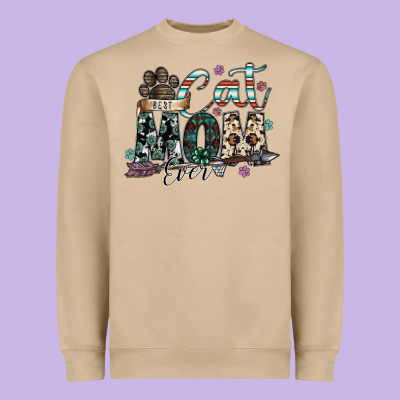 Best Cat Mom Ever Heavyweight Sweatshirt Designed By Sublimationcraftshop