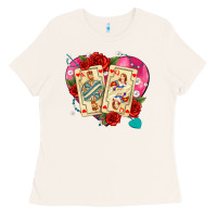 Bone playing cards roses and pearls Ladies Tee - AdoDesignShop