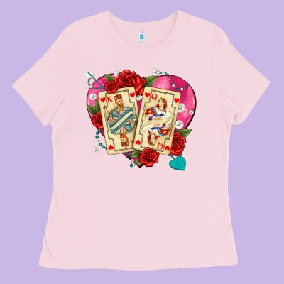 Playing Cards Roses And Pearls Ladies Tee Designed By Adodesignshop