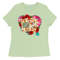 Matcha playing cards roses and pearls Ladies Tee - AdoDesignShop