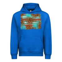 Cobalt Serape and Leopard Background Urban Hoodie - texasbilliewilder