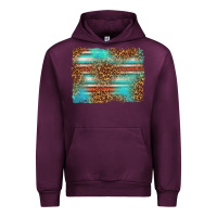 Mauve Wine Serape and Leopard Background Urban Hoodie - texasbilliewilder