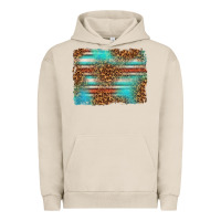 Pigment French Oak Serape and Leopard Background Urban Hoodie - texasbilliewilder