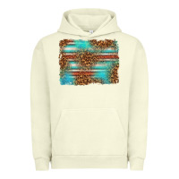 Pigment Pistachio Serape and Leopard Background Urban Hoodie - texasbilliewilder