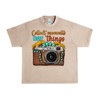 French Oak collect moments not things sunflower gemstone vintage camera Urban Heavy Tee - FaDigitalArtStudio