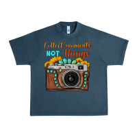 Midnight Navy collect moments not things sunflower gemstone vintage camera Urban Heavy Tee - FaDigitalArtStudio