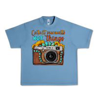 Pebble Blue collect moments not things sunflower gemstone vintage camera Urban Heavy Tee - FaDigitalArtStudio