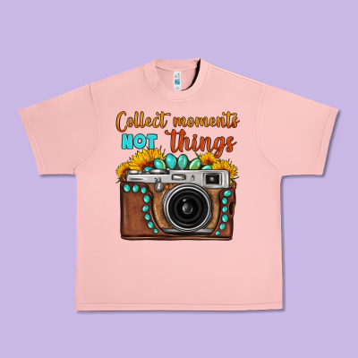 Collect Moments Not Things Sunflower Gemstone Vintage Camera Urban Heavy Tee Designed By Fadigitalartstudio