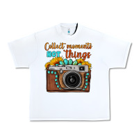White collect moments not things sunflower gemstone vintage camera Urban Heavy Tee - FaDigitalArtStudio