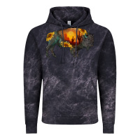 Cloud Black sunflower bison Vintage Hoodie - RanaPortraitStore