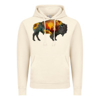 Vintage Artic sunflower bison Vintage Hoodie - RanaPortraitStore
