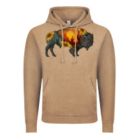 Vintage Coffee sunflower bison Vintage Hoodie - RanaPortraitStore