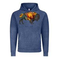 Vintage Denim sunflower bison Vintage Hoodie - RanaPortraitStore