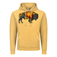 Vintage Mustard sunflower bison Vintage Hoodie - RanaPortraitStore