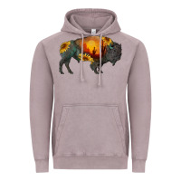 Vintage Zinc sunflower bison Vintage Hoodie - RanaPortraitStore
