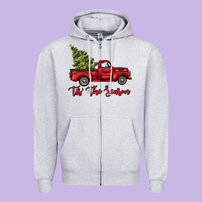 Tis The Season Zipper Hoodie Designed By Barkaloodesign
