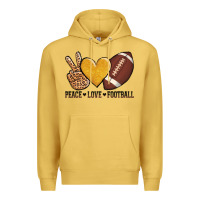 Antique Gold peace love football revize Premium Hoodie - AdoDesignShop