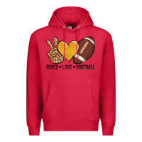 Cardinal peace love football revize Premium Hoodie - AdoDesignShop