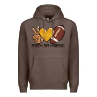 Coffee peace love football revize Premium Hoodie - AdoDesignShop