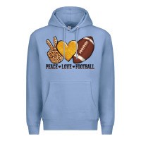 Colony Blue peace love football revize Premium Hoodie - AdoDesignShop