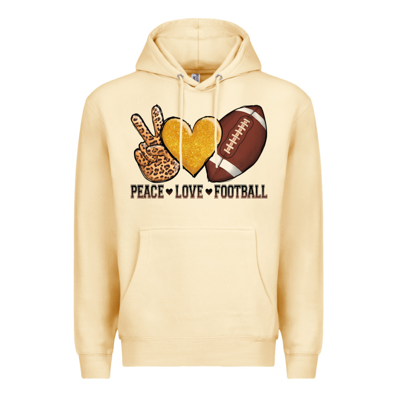 Peace Love Football Revize Premium Hoodie by AdoDesignShop | Teevron