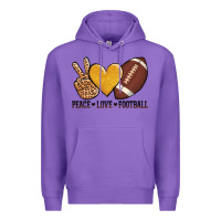 Purple peace love football revize Premium Hoodie - AdoDesignShop